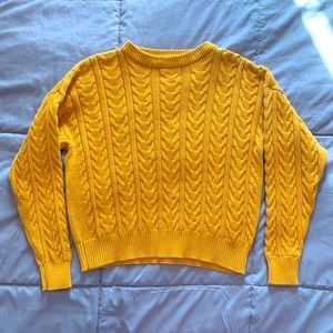Mustard/Yellow Cable Knit Sweater